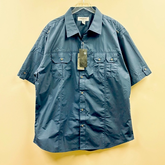 New Beyond The Limit Men's Navy Short Sleeve Shirt Size 3XL - Picture 1 of 6